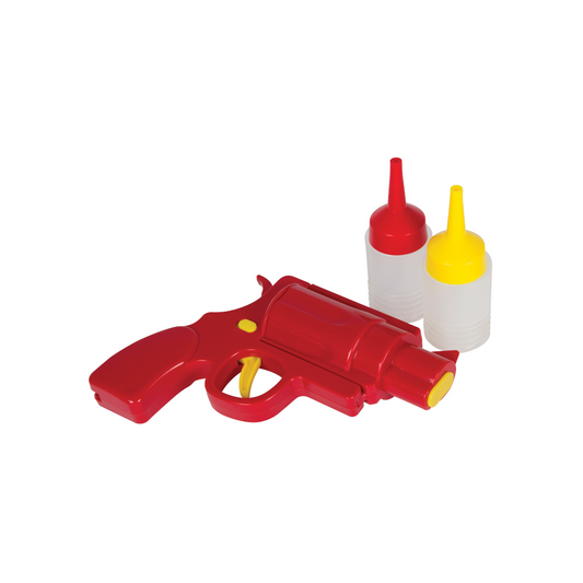 Fun Condiment Dispenser Gun 3pce Set Red/Yellow