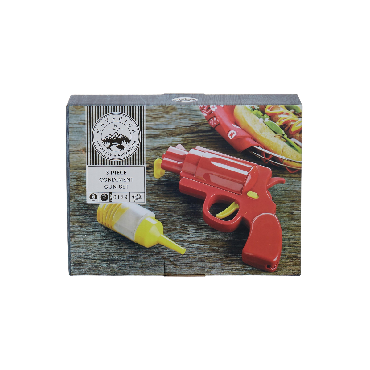 Fun Condiment Dispenser Gun 3pce Set Red/Yellow