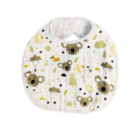 Junior Koala Muslin Bib, 100% Cotton