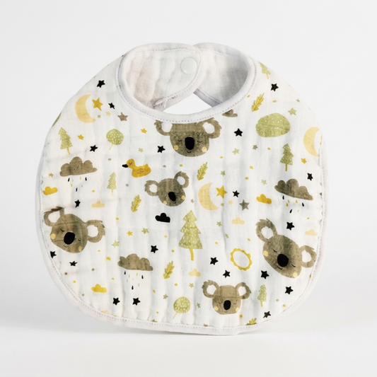 Junior Koala Muslin Bib, 100% Cotton