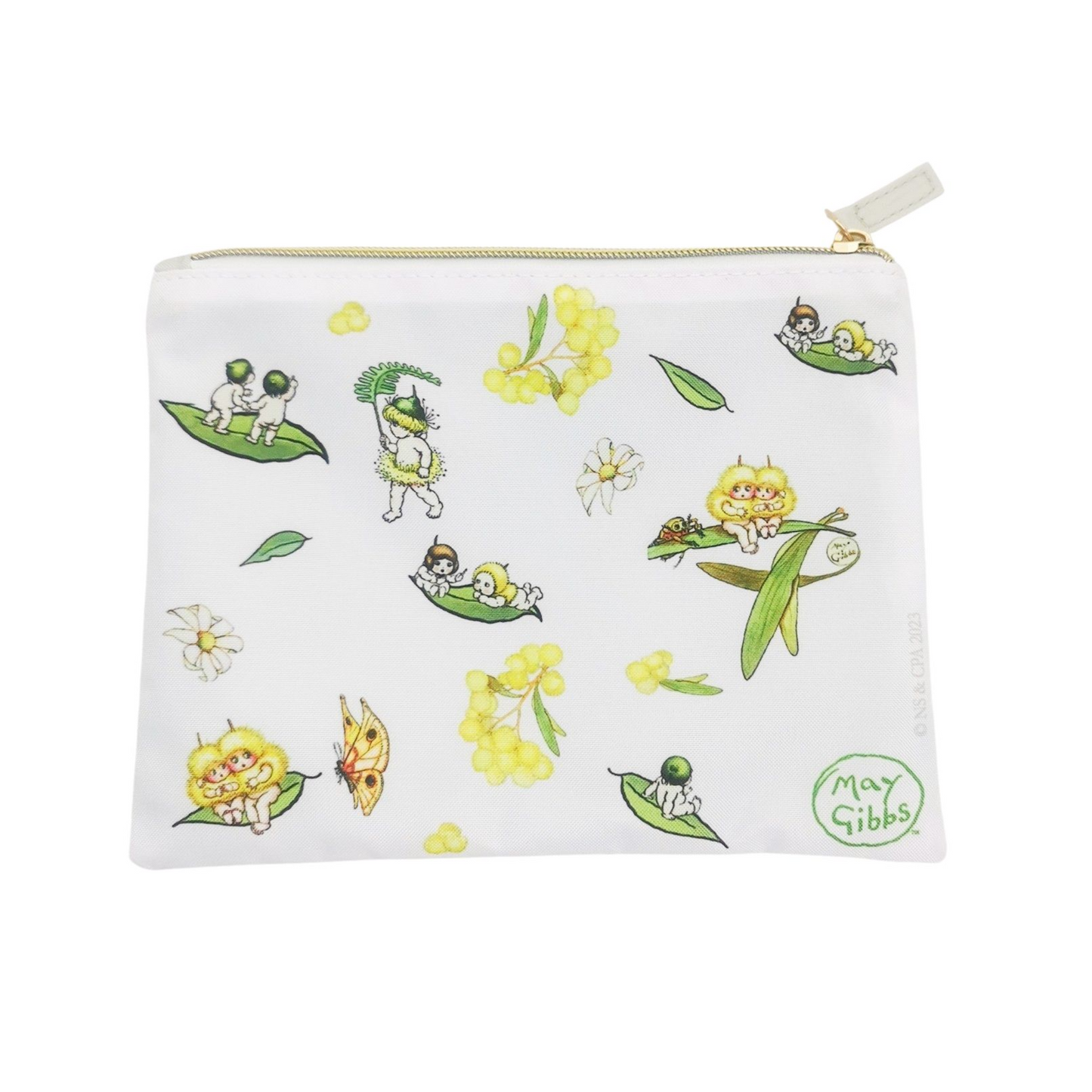 May Gibbs Flat Pouch Yellow Green