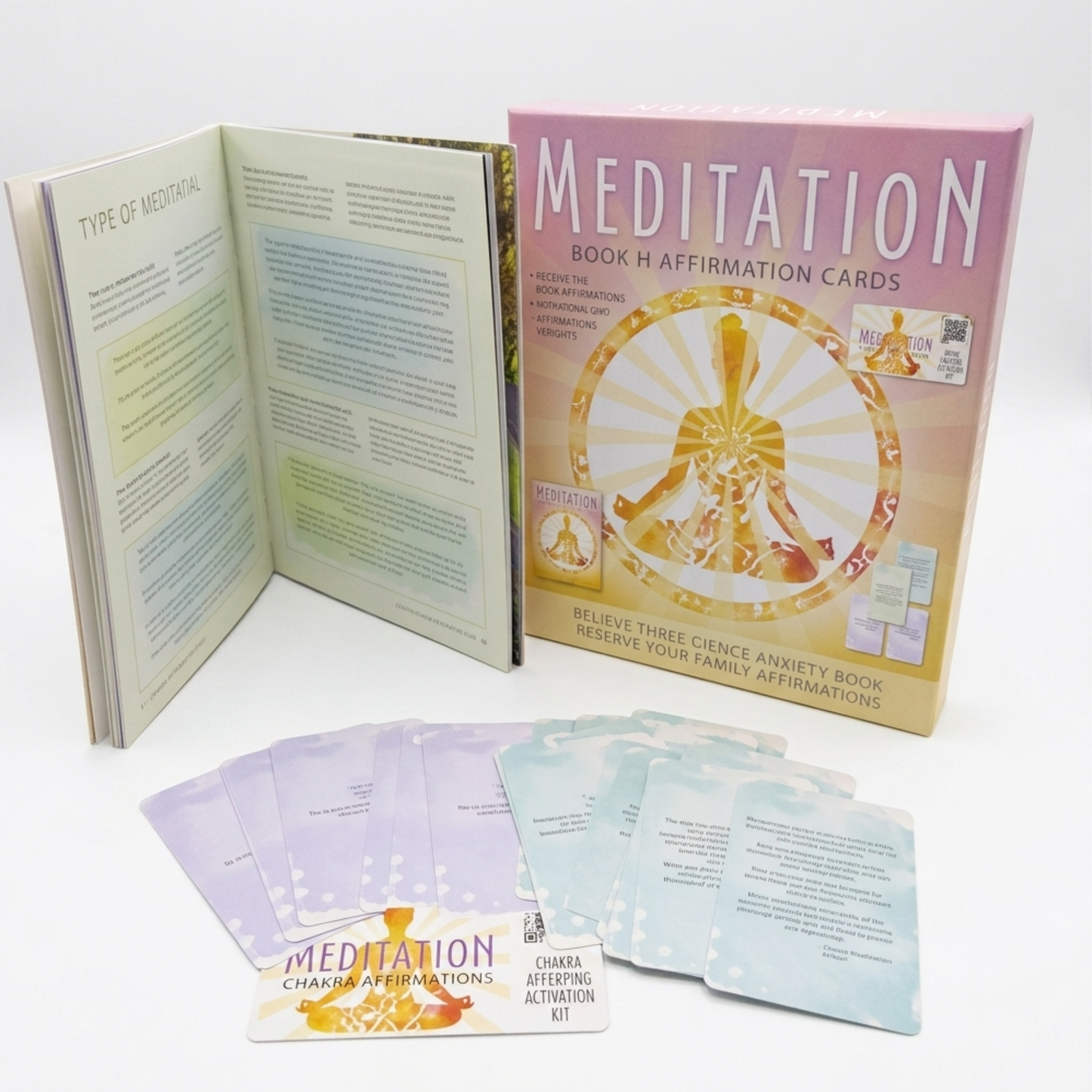 Mindfulness Meditation Set: Book and affirmation cards