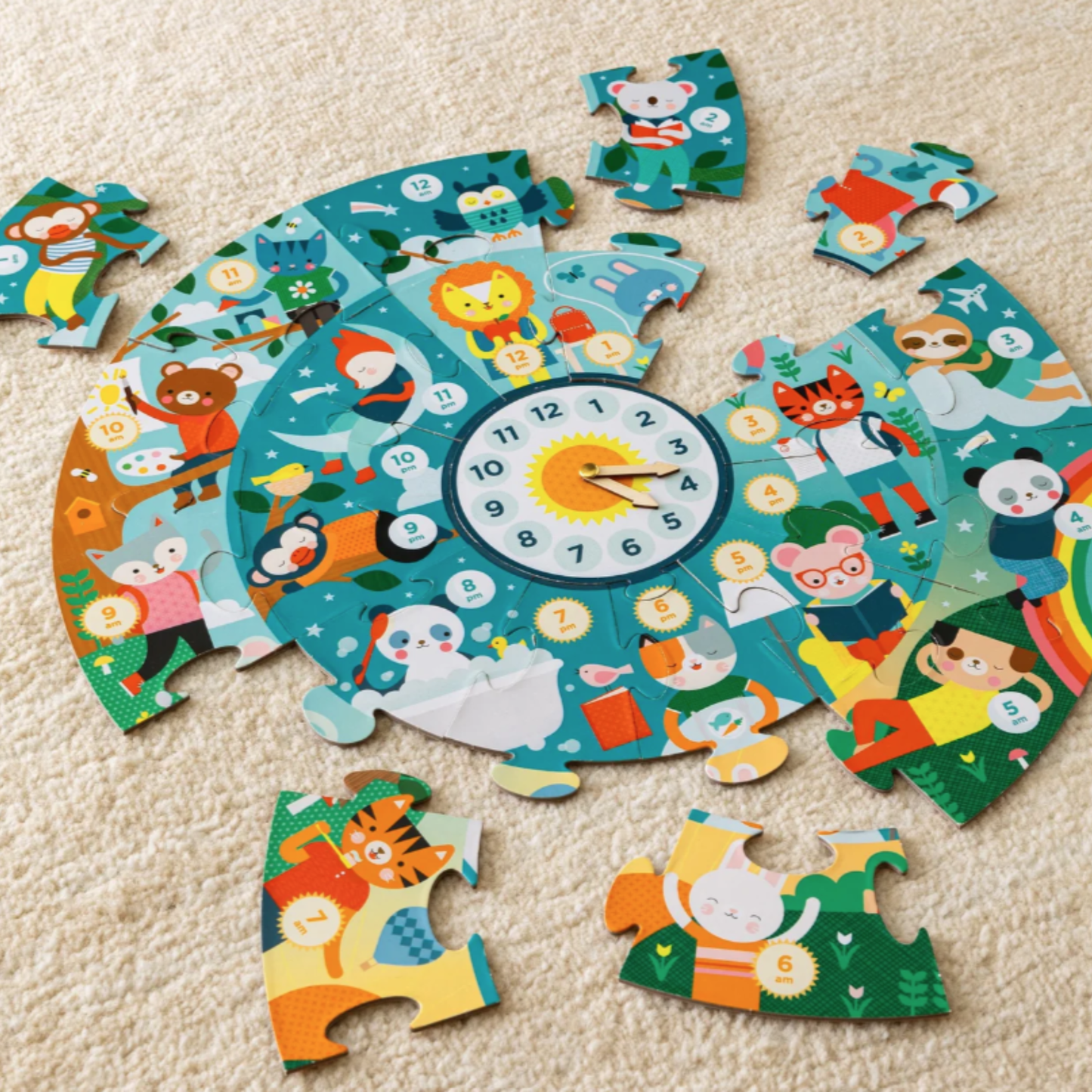 Petit Collage Learning Clock Floor Puzzle