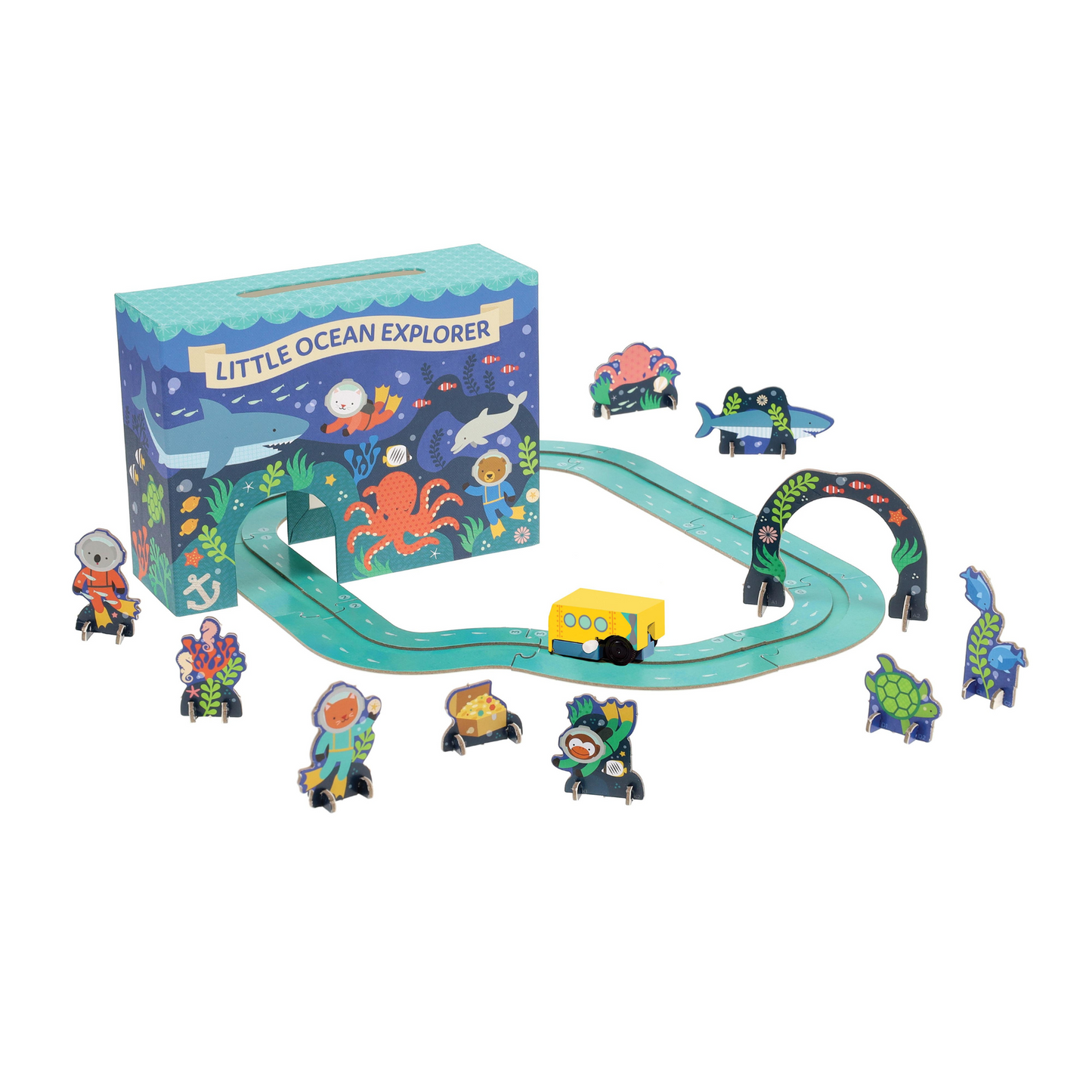 Petit Collage Wind Up & Go Playset Ocean