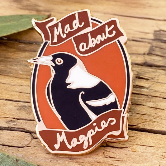 Australian jewellery - Mad about Magpies Enamel Pin