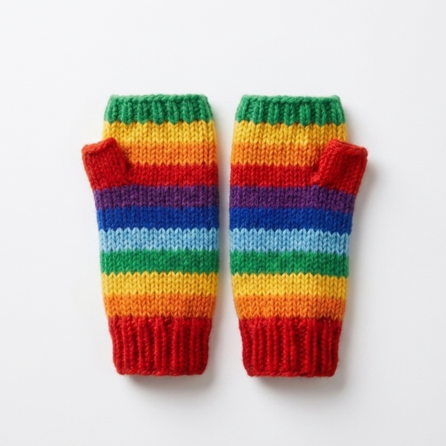 100% Wool Unisex Rainbow Hand & Wrist Warmers