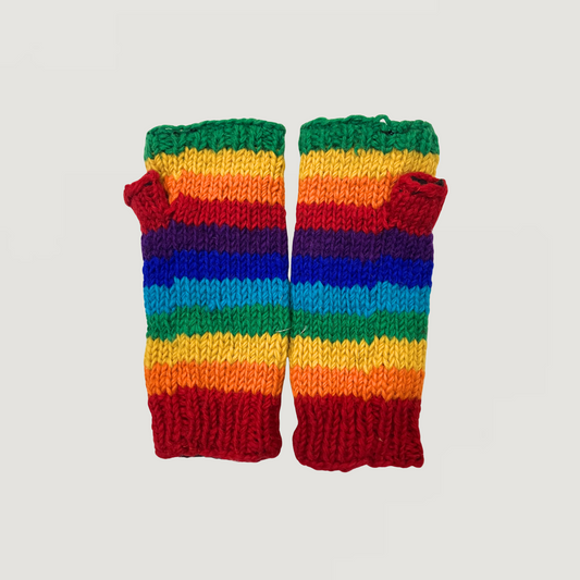 100% Wool Unisex Rainbow Hand & Wrist Warmers