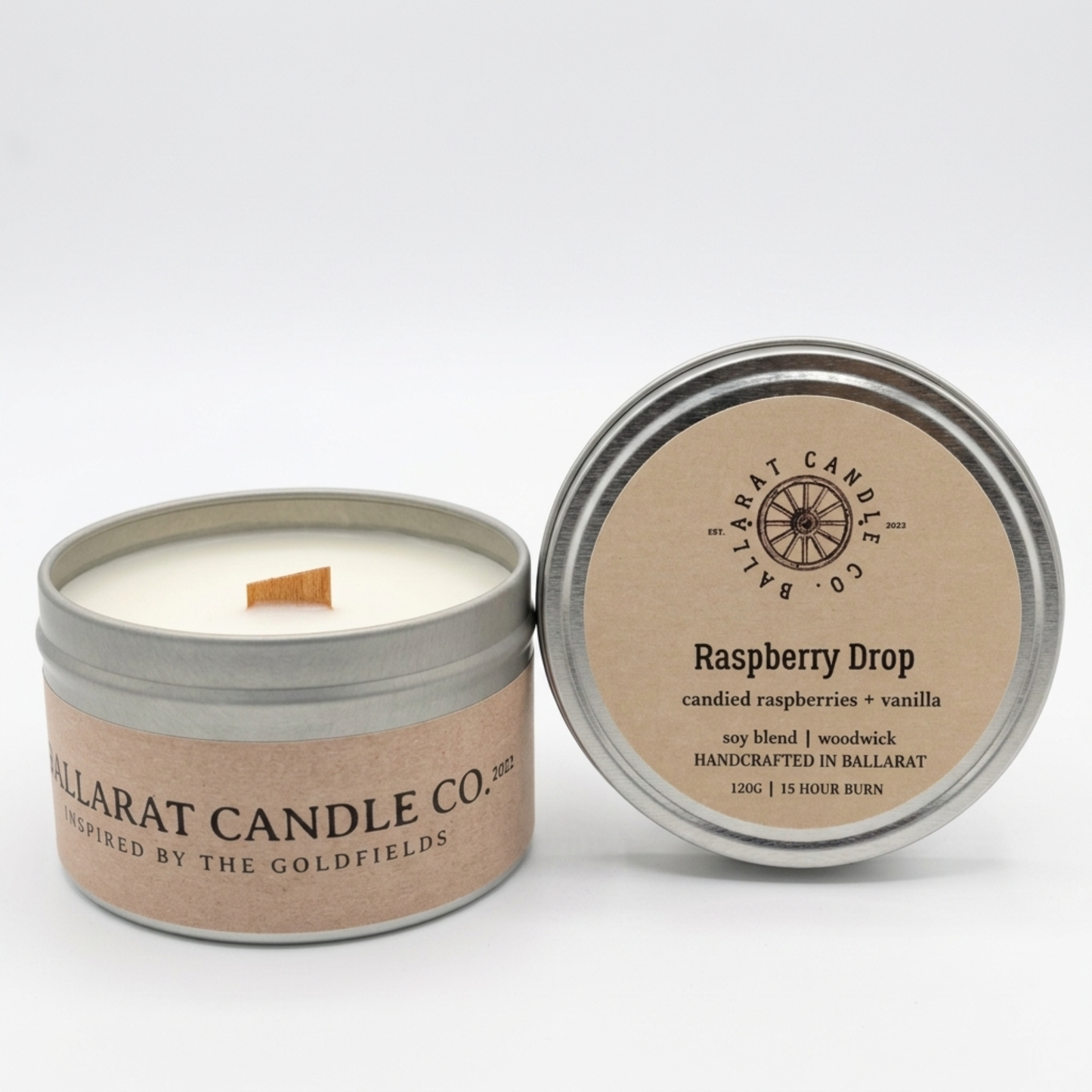 Raspberry Drop Candle Travel Tin, 120g