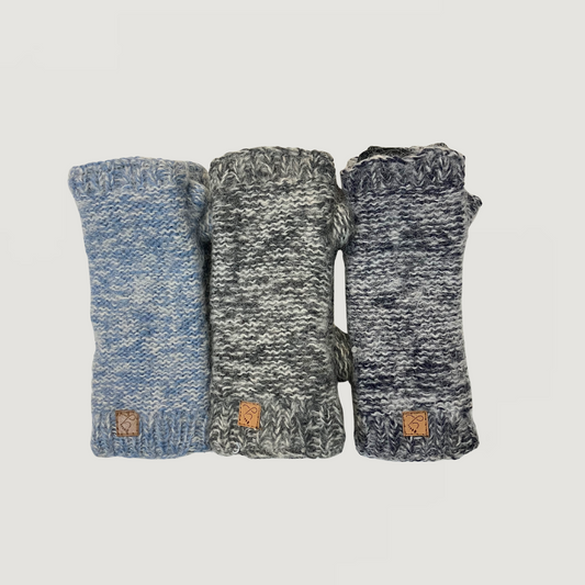 Mohair Wool Unisex Reverse Knit Hand & Wrist Warmers
