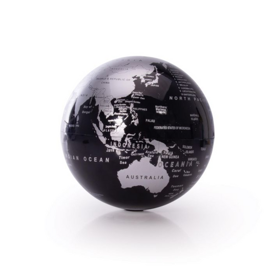 Gifts | Black Revolving World Globe - Battery Powered