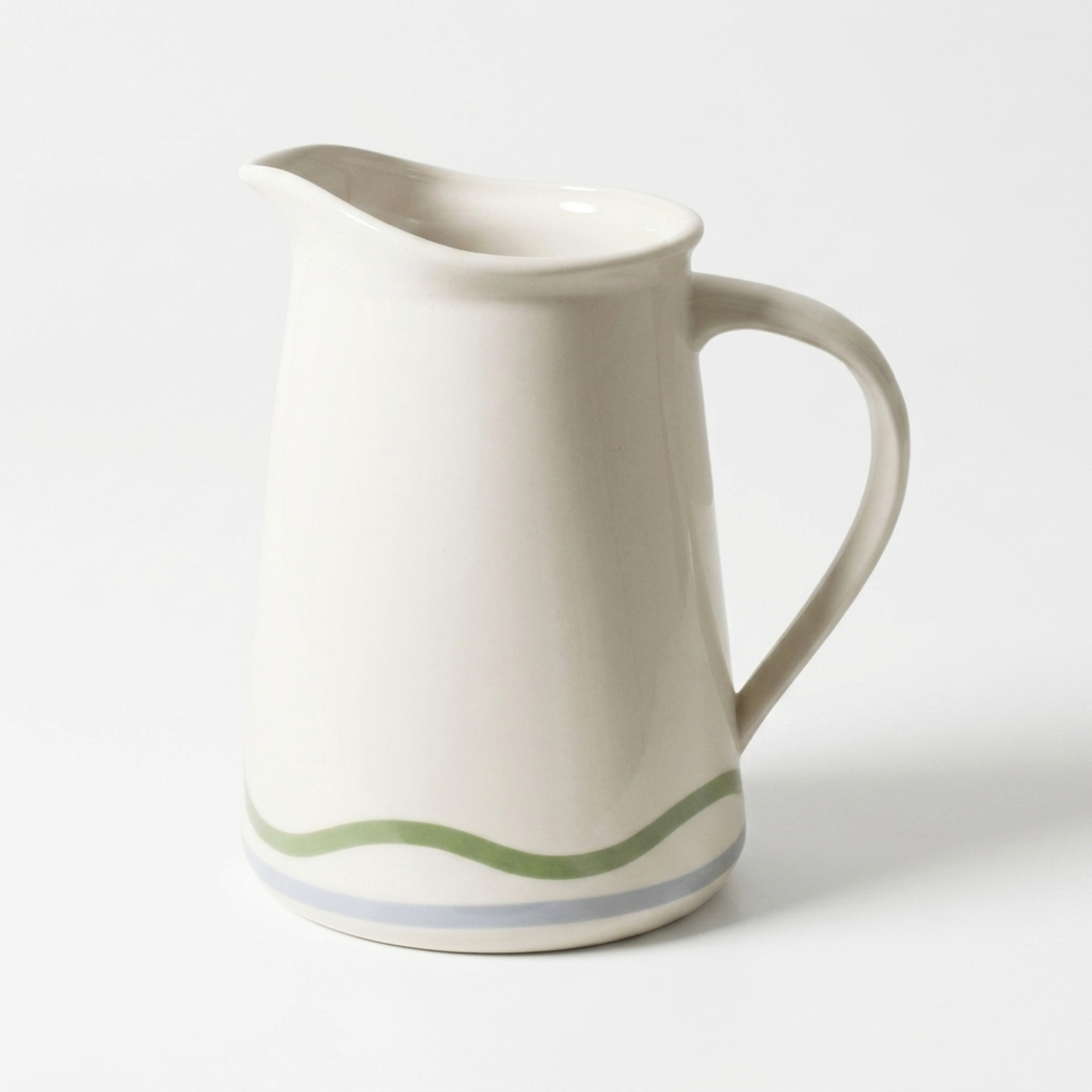 Summer Ribbon Water Jug 1.4L Vintage White With Green