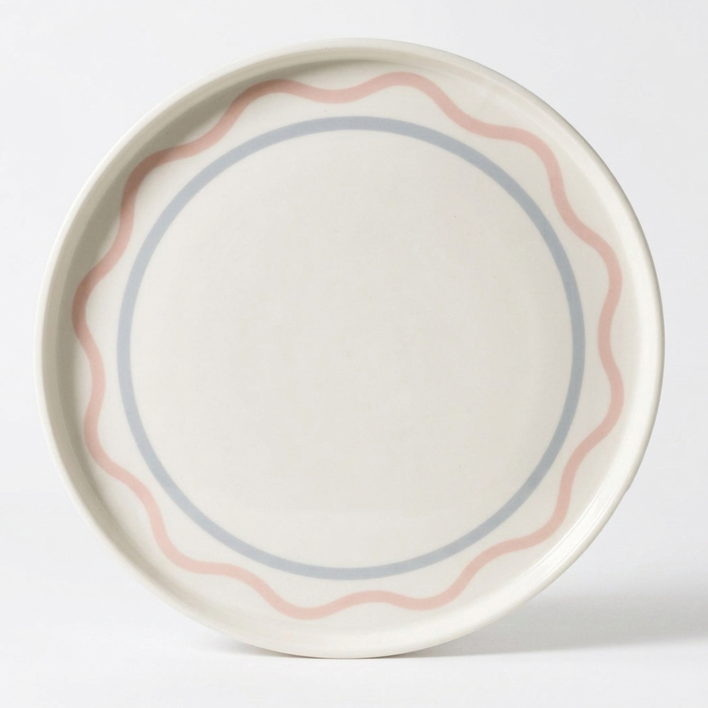Summer Ribbon Round Platter -Pink/Cream