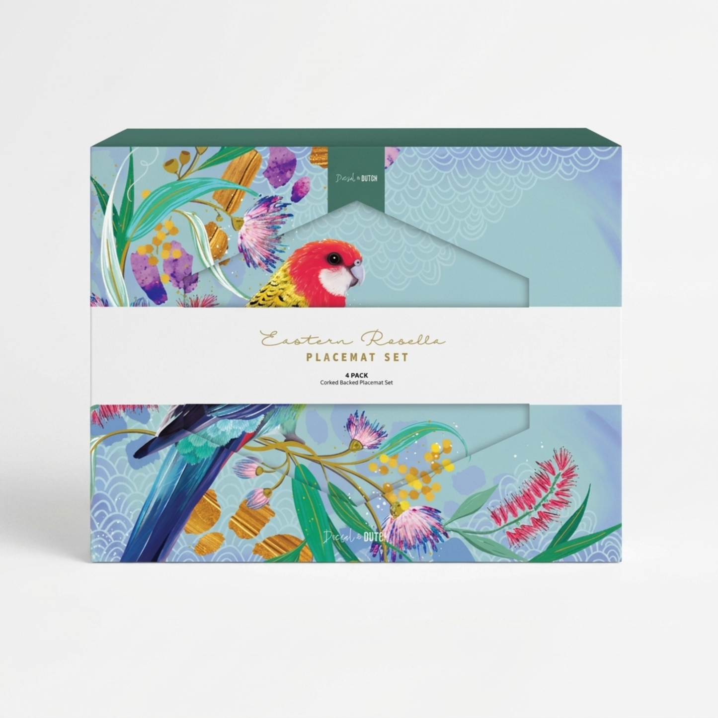 4pc Australian Rosella Dining Table Cork Backed Placemats