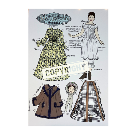 Australian Art - Daylesford Goldrush Paper Dolls - Sandra Broman