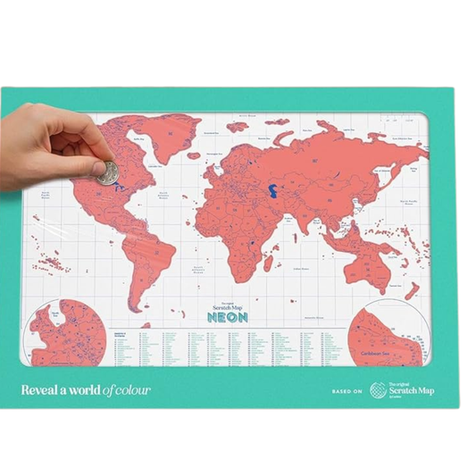 Luckies Scratch World Map A3 Neon