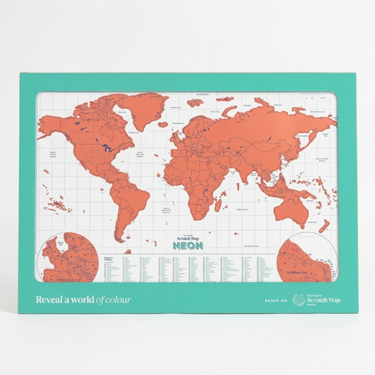 Luckies Scratch World Map A3 Neon