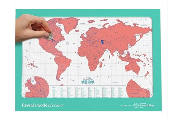 Luckies Scratch World Map A3 Neon