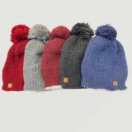 100% Sherpa Marino Wool Unisex Beanie Hat Adults