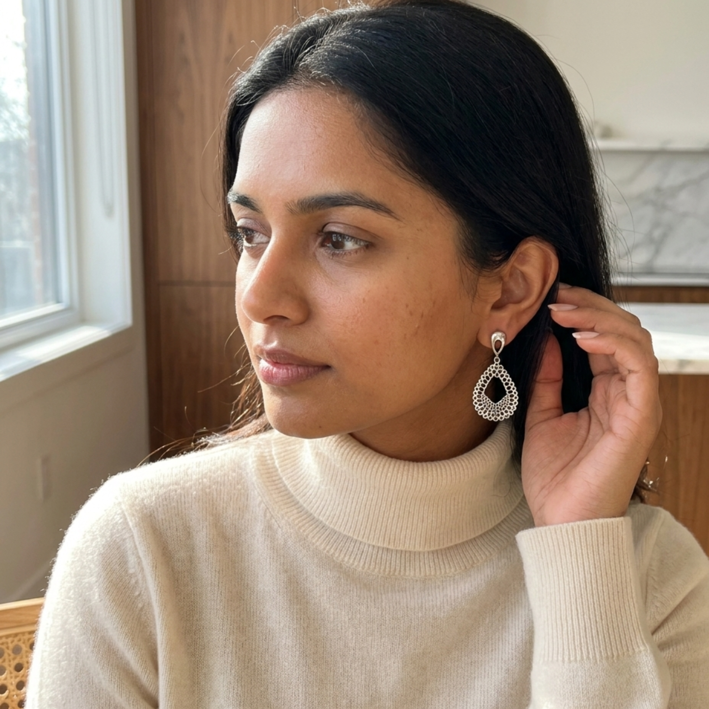 Silver Tear Drop Earrings