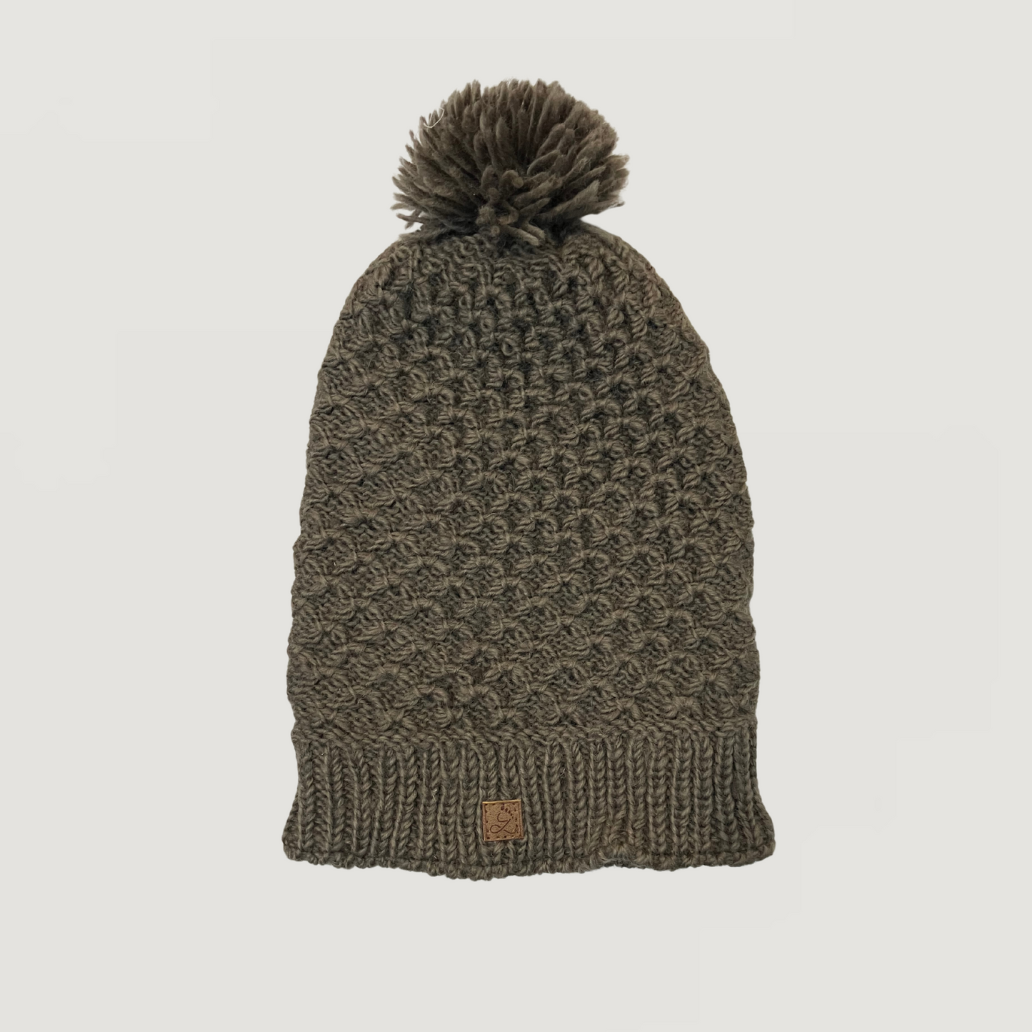 100% Wool Unisex Pom Pom Slouch Beanie Hat Adults & Kids