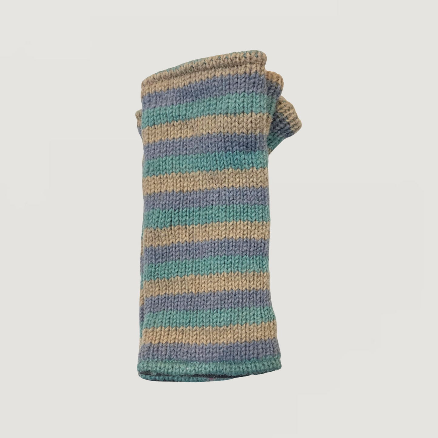 100% Wool Stripe Unisex Hand & Wrist Warmers