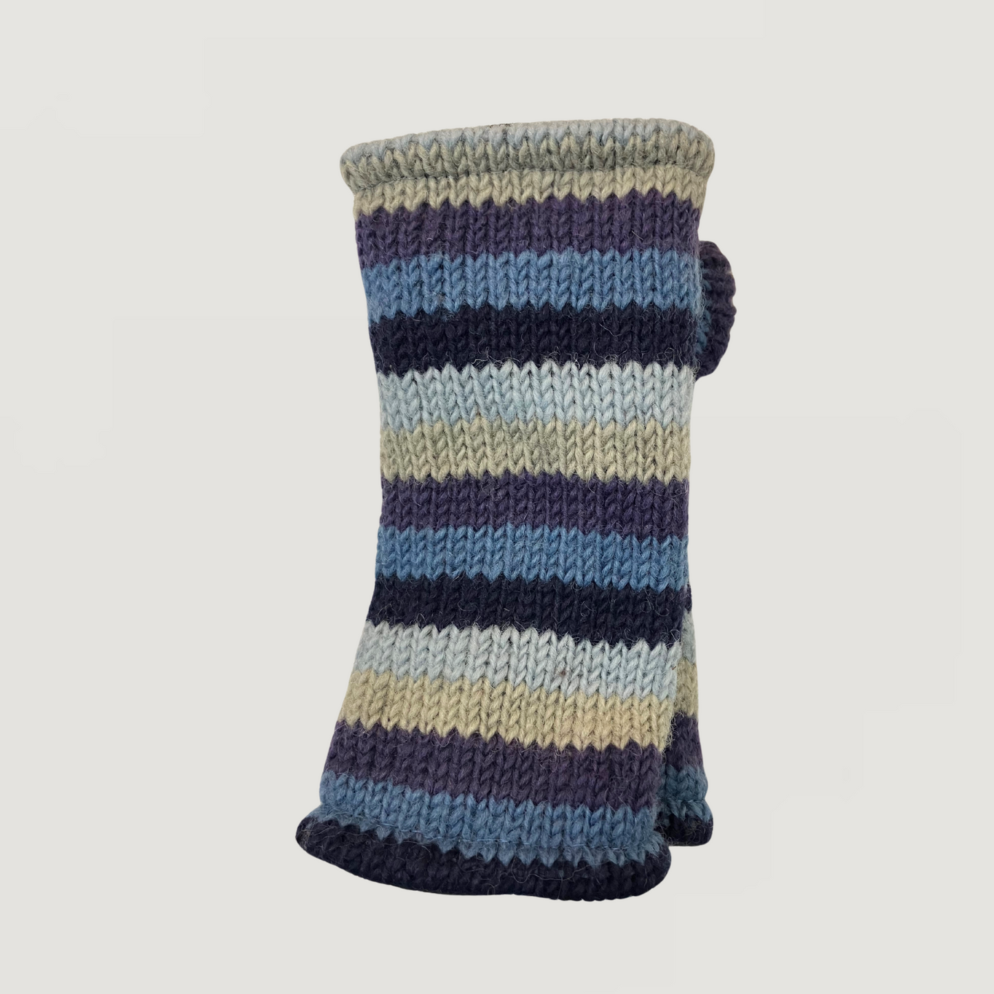 100% Wool Stripe Unisex Hand & Wrist Warmers
