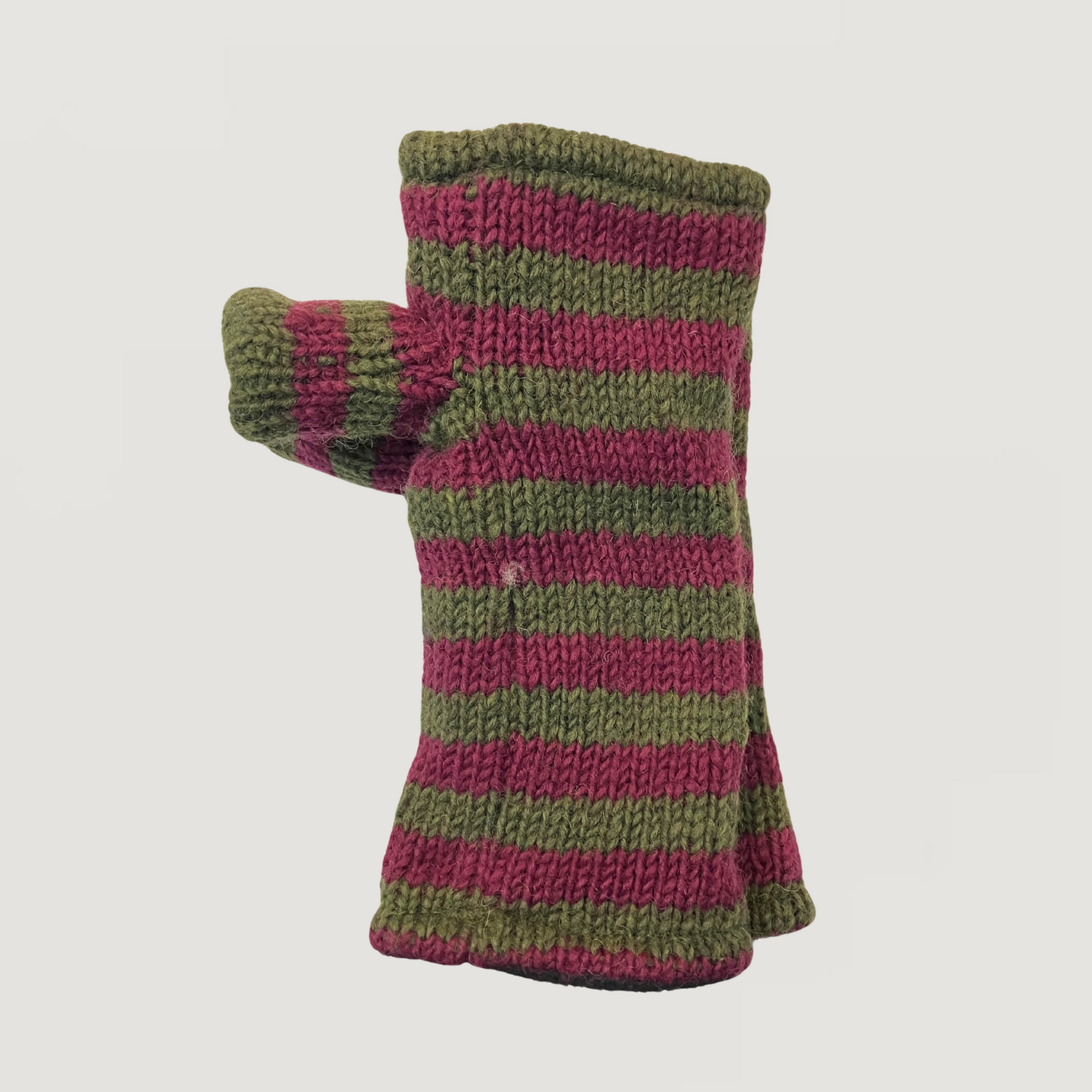 100% Wool Stripe Unisex Hand & Wrist Warmers