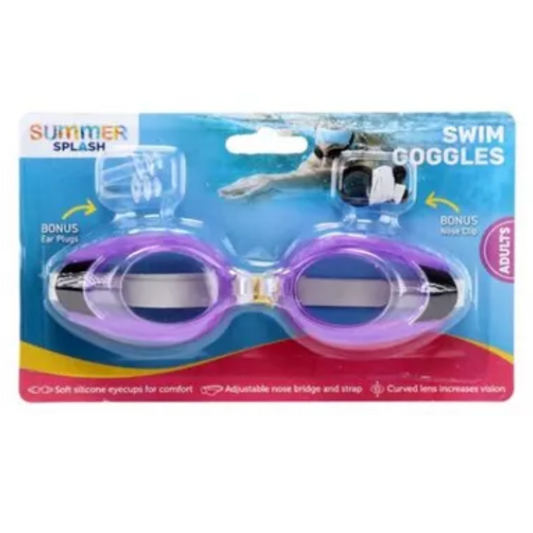 Summer Splash Swimming Goggles Set, Adult Sizing