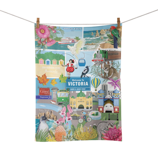 Australian Souvenir - Victoria Teatowel