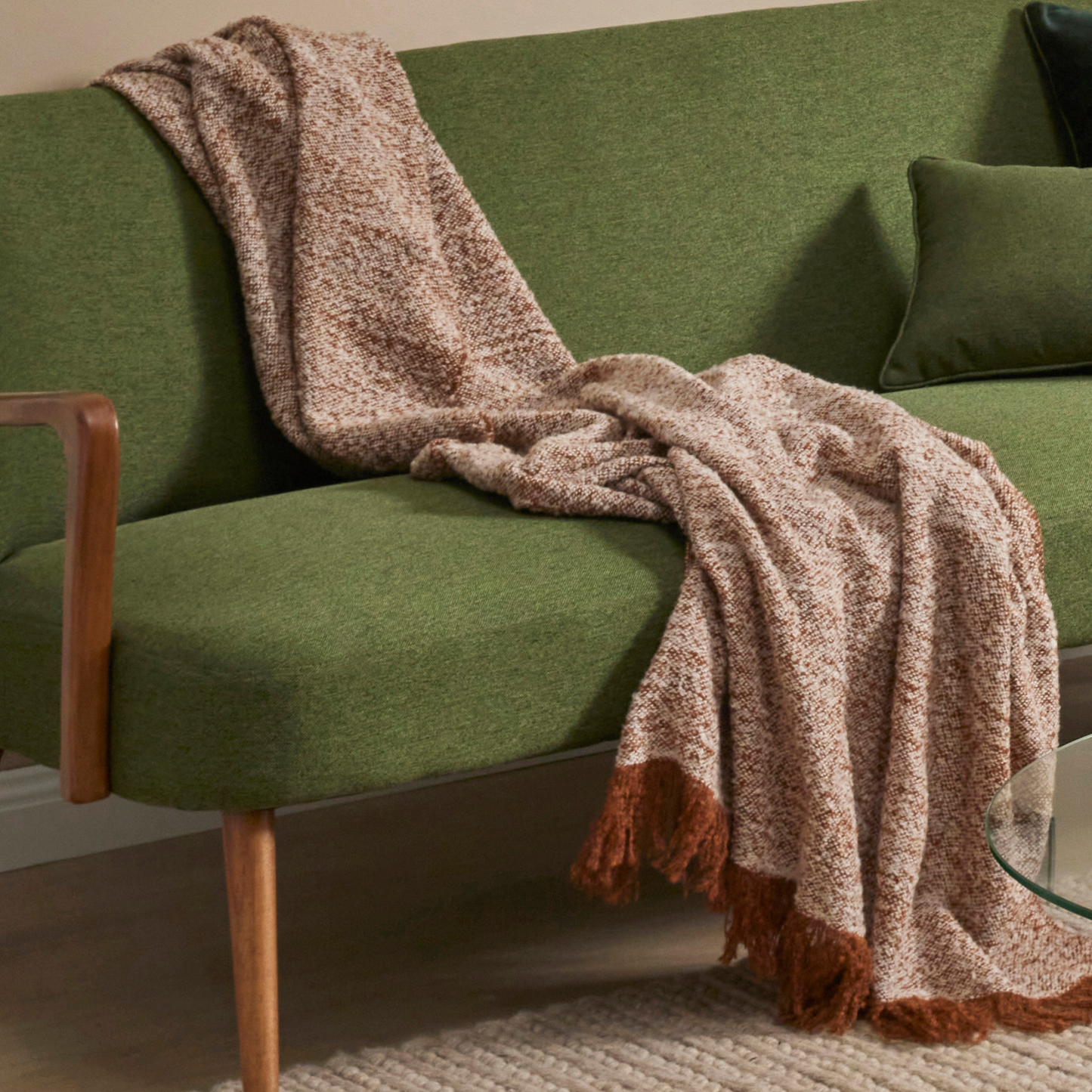 Woven Textured Throw Brown