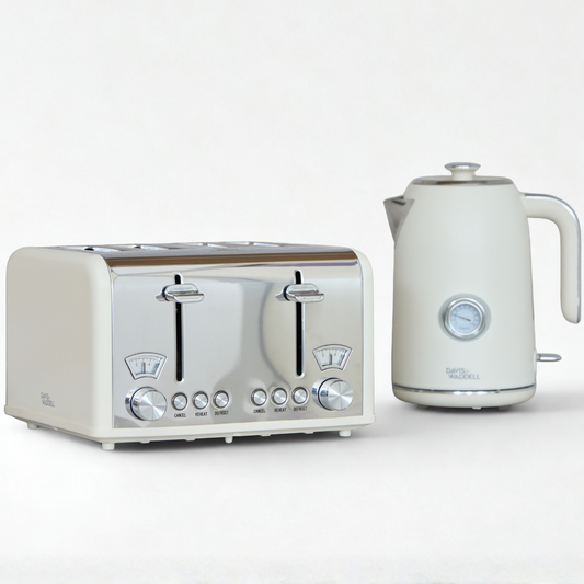 Davis & Waddell Newbury Vintage Toaster & Kettle Set – Cream