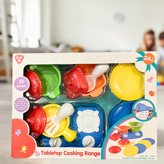 PlayGo Tabletop Cooking Range – 13-Piece Pretend Play Set