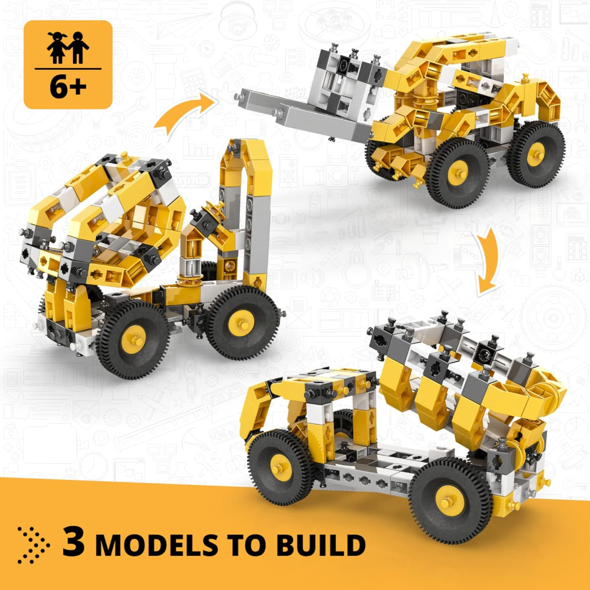 3-in-1 Machinery Tipper Truck Building Block 116-Pieces Set