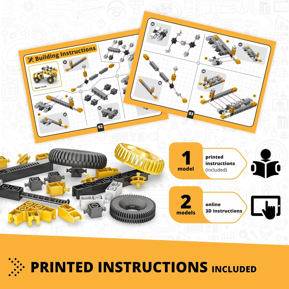 3-in-1 Machinery Tipper Truck Building Block 116-Pieces Set