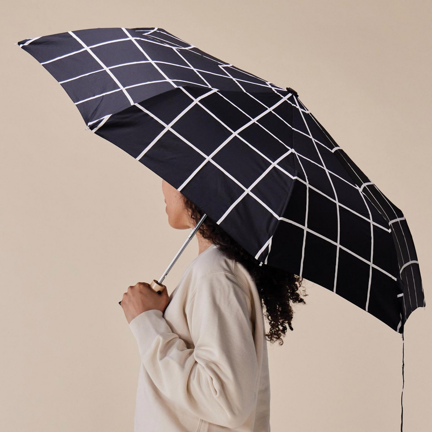 Duck Umbrella Compact – Black Grid