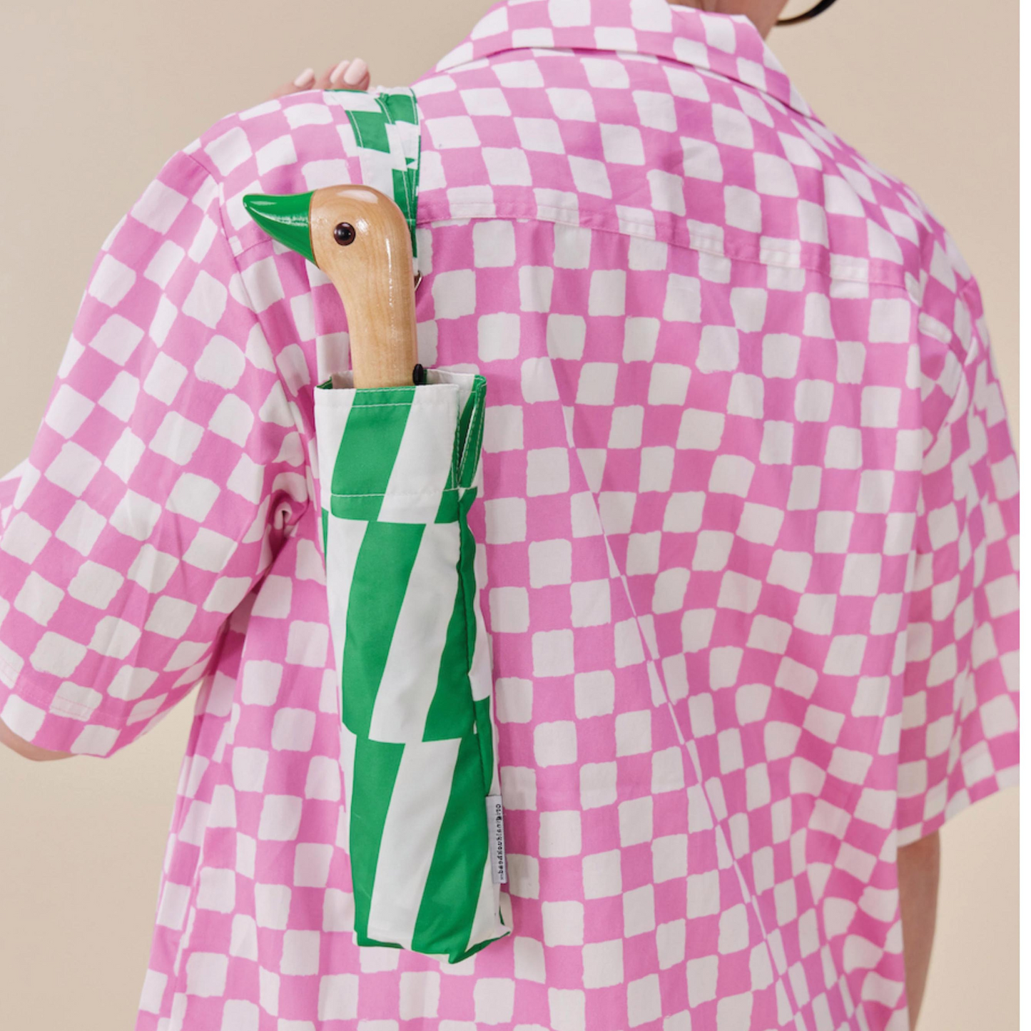 Duck Umbrella Compact – Green Check