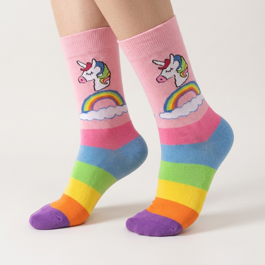 Pink Unicorn Socks One Size