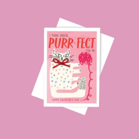 Valentine's Day Card - I think you're 'purrfect' card