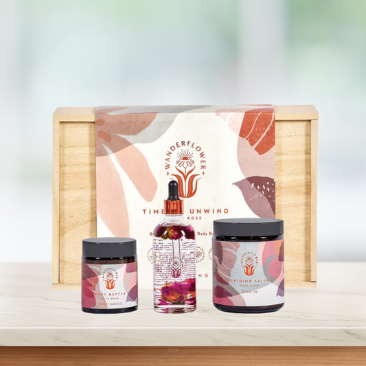 Wanderflower Time To Unwind Wellness Bath & Body Gift Set