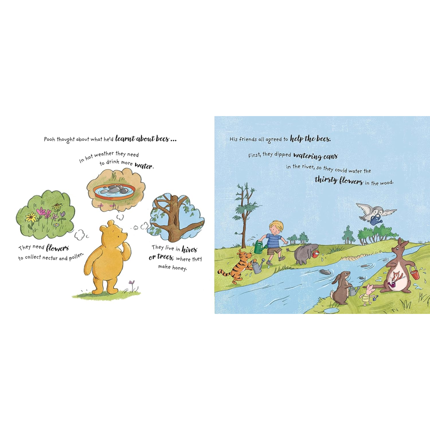 Winnie the Pooh Helps the Bees Hardcover Book