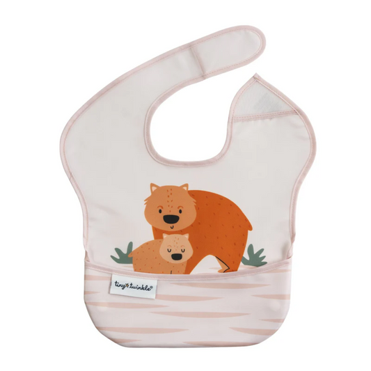 Tiny Twinkle - Beige Wombat Baby Bib