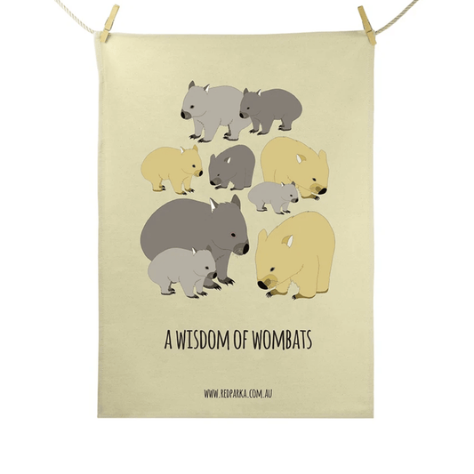 Wisdom of Wombats Tea Towel