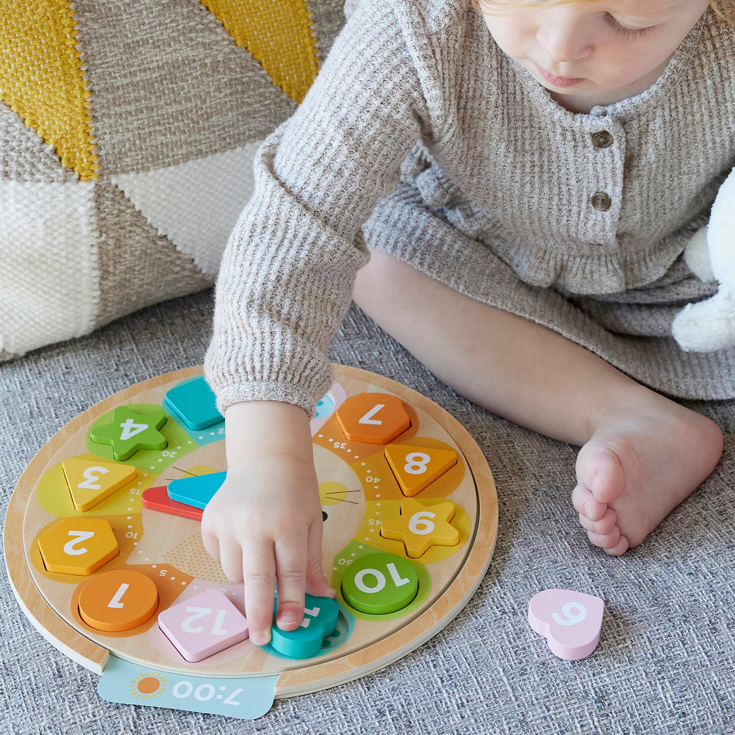 Petit Collage Multi-Language Learning Clock Puzzle