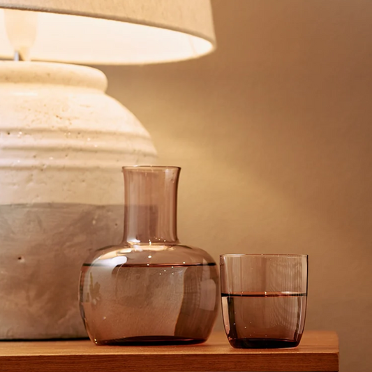 4pc Water Carafe Bulb w/ Tumbler Set – Charcoal