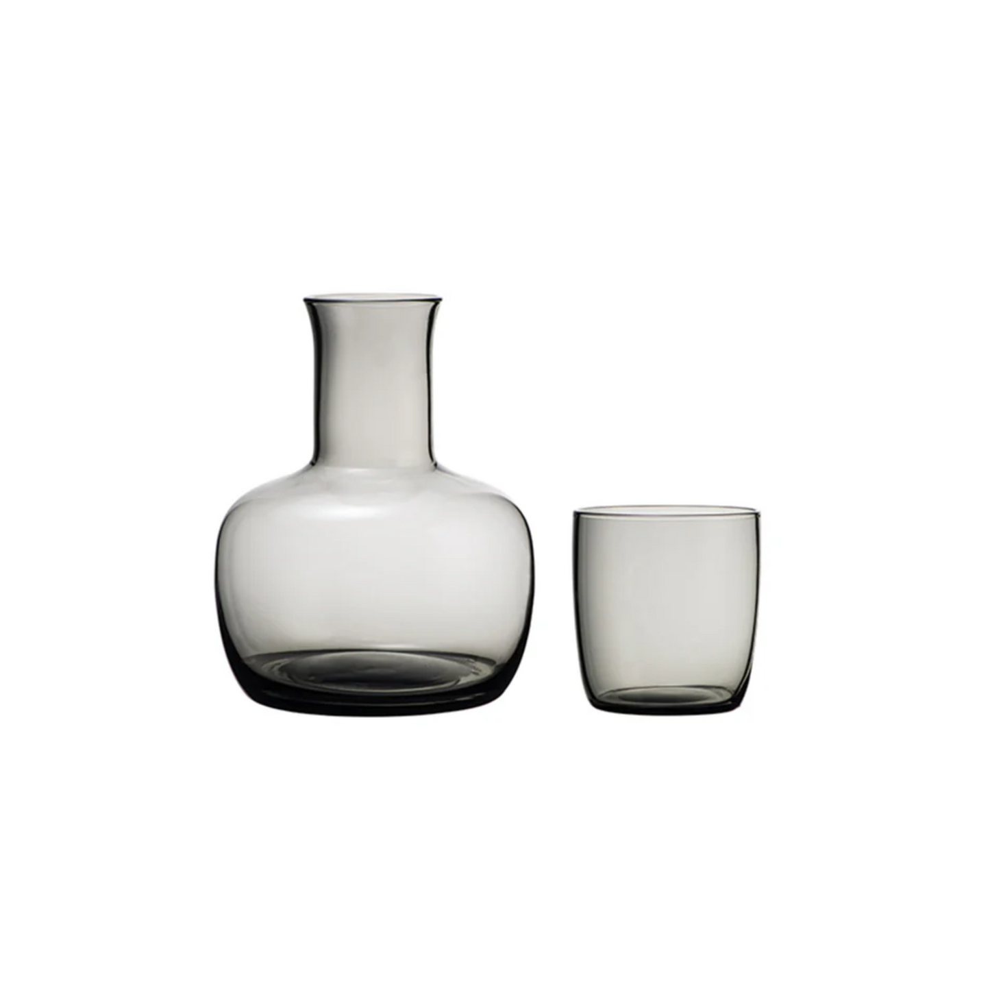 4pc Water Carafe Bulb w/ Tumbler Set – Charcoal